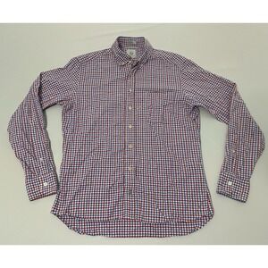 Taylor Stitch‎ Shirt Men's 38 Red Blue Plaid Checkered Button Down Organic